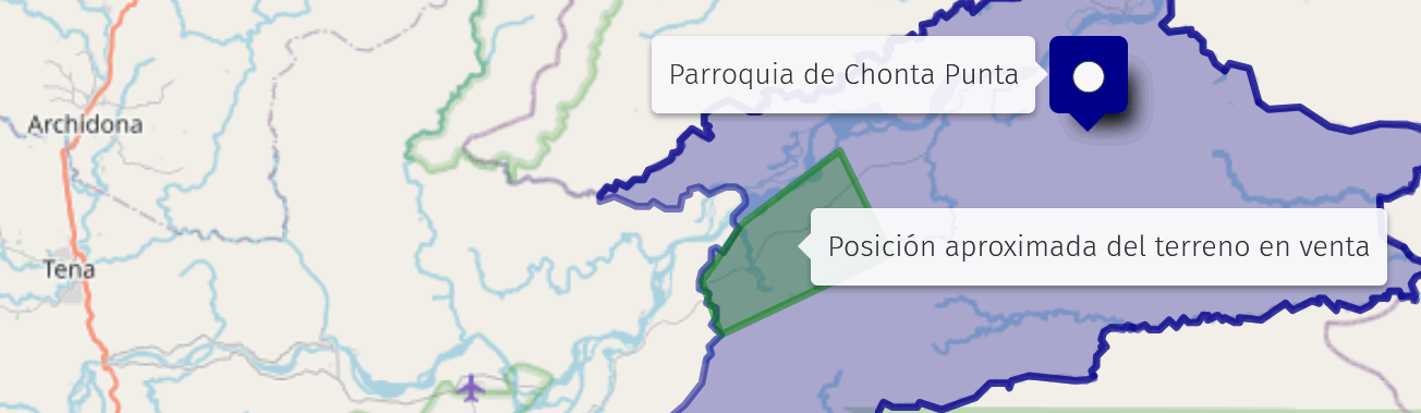 Localisation du terrain en vente, référence LE-Teo1.